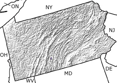 Cambrian in Pennsylvania map