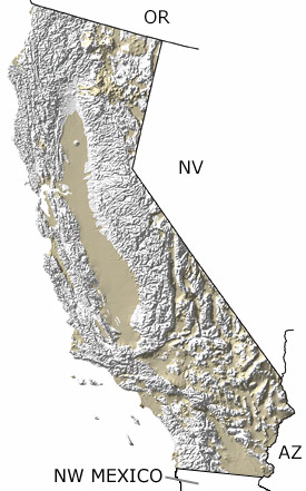 Quaternary in California map