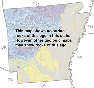 Silurian in Arkansas map