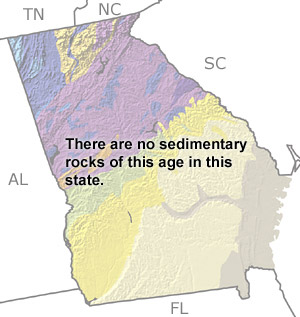 Triassic in Georgia map