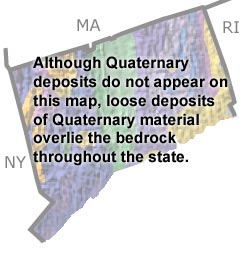 Quaternary in Connecticut map