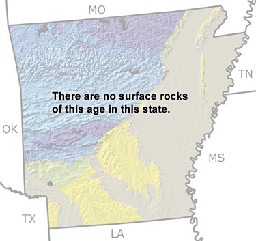 Triassic in Arkansas map