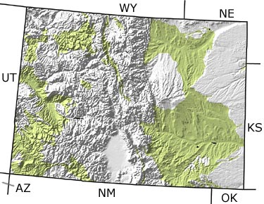 Cretaceous in Colorado map
