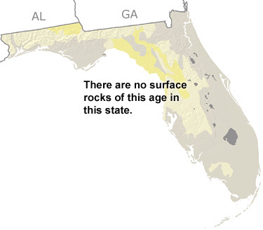 Cretaceous in Florida map