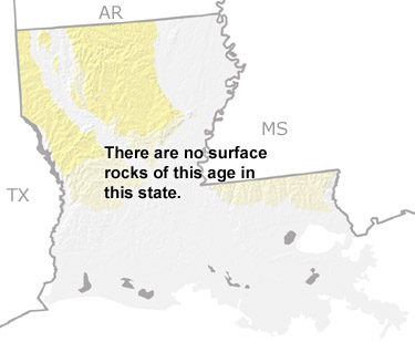Triassic in Louisiana map