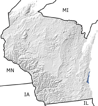 Devonian in Wisconsin map