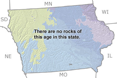 Triassic in Iowa map