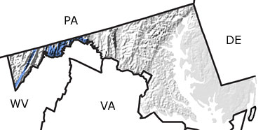 Devonian in Maryland map