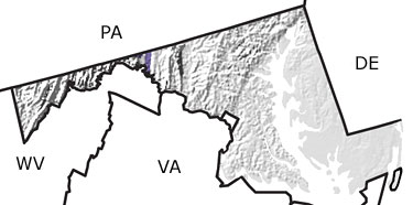 Ordovician in Maryland map