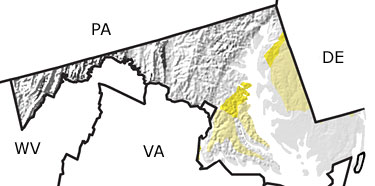 Tertiary in Maryland map