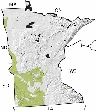 Cretaceous in Minnesota map