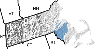 Carboniferous in Massachusetts map