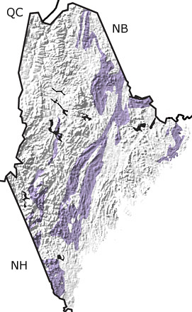 Silurian in Maine map