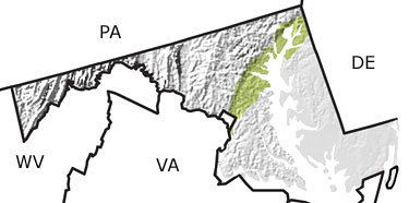 Cretaceous in Maryland map