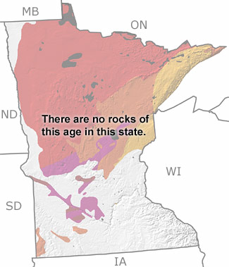 Triassic in Minnesota map