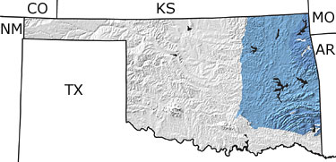 Carboniferous in Oklahoma map