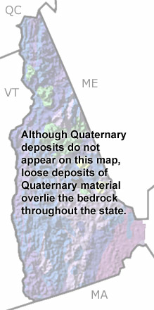 Quaternary in New Hampshire map
