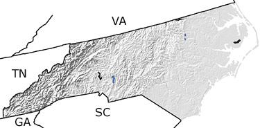 Devonian in North Carolina map