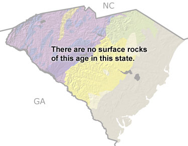 Triassic in South Carolina map