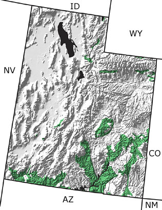 Triassic in Utah map