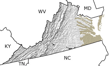 Quaternary in Virginia map