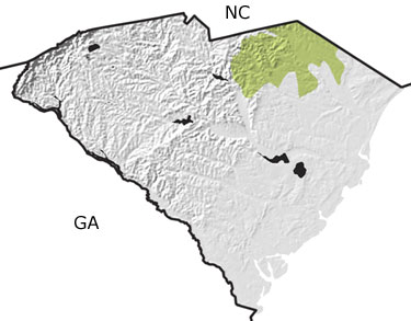 Cretaceous in South Carolina map