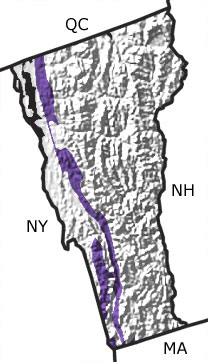 Cambrian in Vermont map