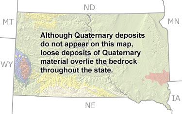 Quaternary in South Dakota map