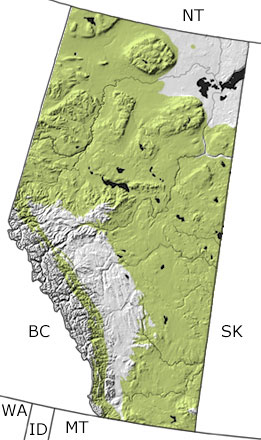 Cretaceous in Alberta map