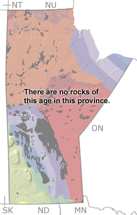 Triassic in Manitoba map
