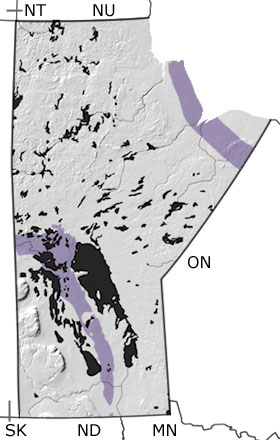Silurian in Manitoba map