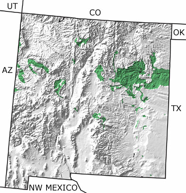 Triassic in New Mexico map