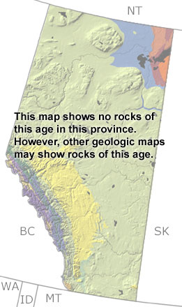 Jurassic in Alberta map
