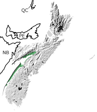 Triassic in Nova Scotia map