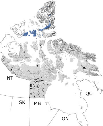 Devonian in Nunavut map