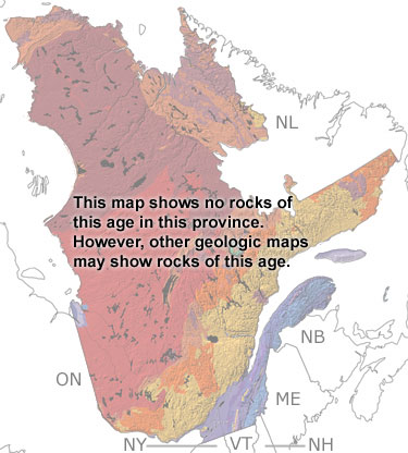 Carboniferous in Quebec map