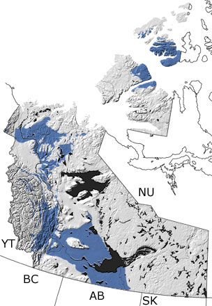Devonian in Northwest Territories map