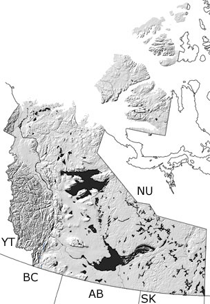 Carboniferous in Northwest Territories map