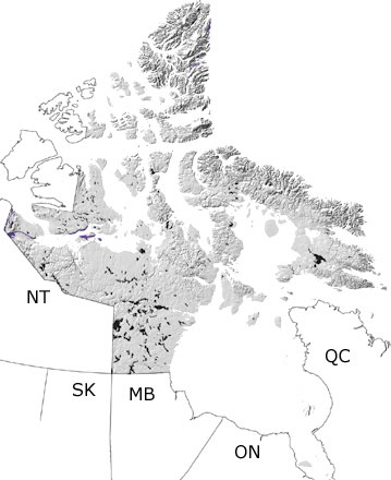 Cambrian in Nunavut map
