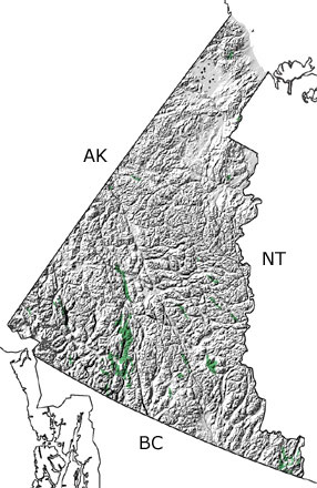 Triassic in Yukon Territory map