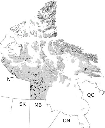 Jurassic in Nunavut map