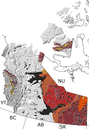 Precambrian in Northwest Territories map