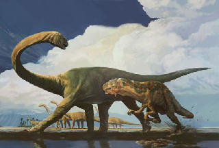 Pleurocoelus and Acrocanthosaurus